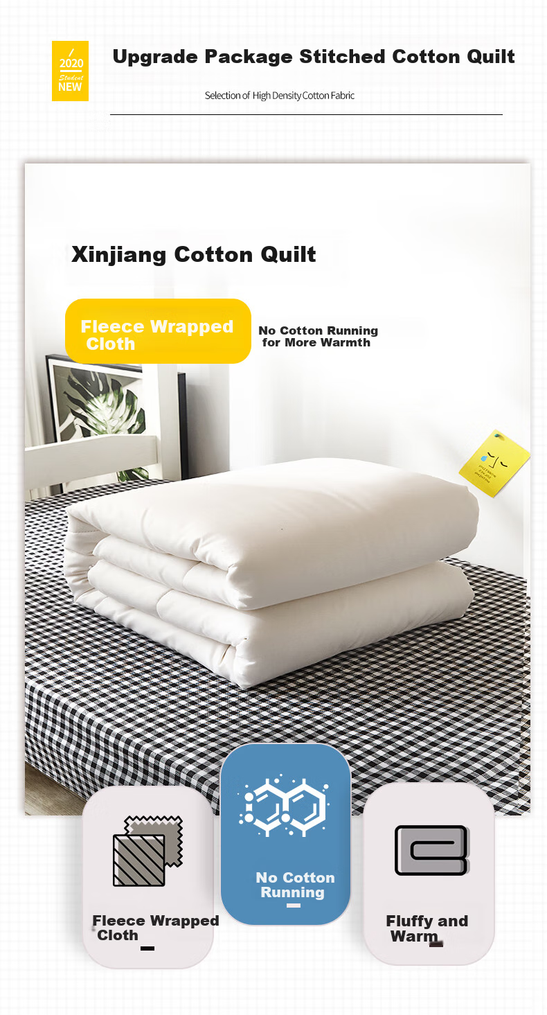 Yunjin All-Cotton Student Bedding Set, Single Dormitory Bed Six-Piece Set, Bedding Set with Quilt, Complete Set for 0.9-Meter Star Patter 6