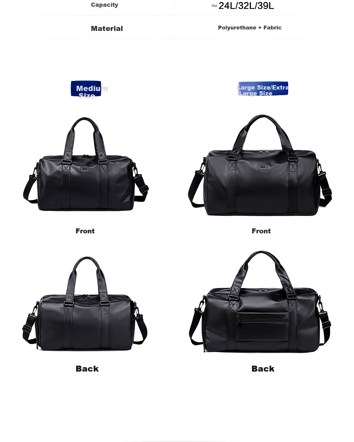 HLA Travel Bag, Handheld Luggage Bag for Men And Women, Sports And Fitness Bag, Short-Distance Business Trip Suitcase, Large Capacity Travel Bag 11