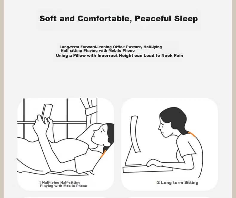 HLA A-Class 100% Xinjiang Cotton Three-Protection Pillow Core 7A Antibacterial Oil-Resistant Fiber Neck Support Pillow for Dormitory 4