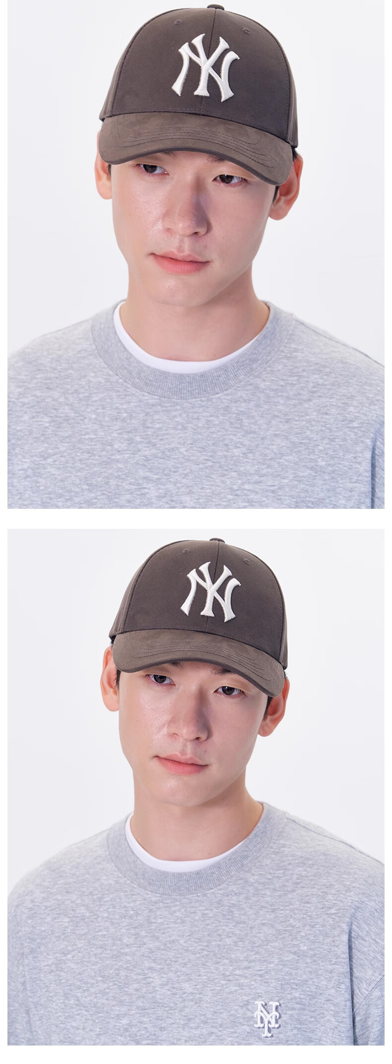 MLB Baseball Cap for Men And Women, Couples' Classic Large LOGO Hard Brim Sun Visor Cap, Duck Tongue Hat, 3ACPB095N-50BRS 3