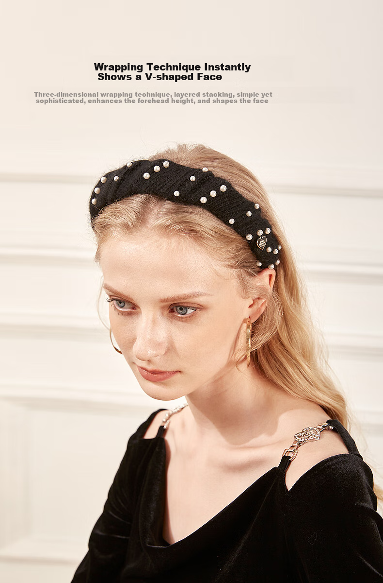 ELLE Headband for Women, French-Style Fashionable Versatile Wide-Brimmed Hair Band with Pearl, Gift for Girlfriend on Mid-Autumn Festival 7