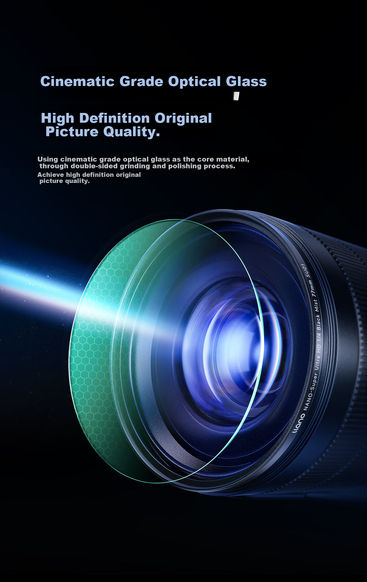 Llano 1/2 Black Soft Filter, 77mm Half-Stop Soft Lens, Diffusion Filter, Soft Focus Filter, Vignetting Filter, Portrait Light Softening Matte Shooting Beauty Mirror for Mirrorless And DSLR Cameras 1