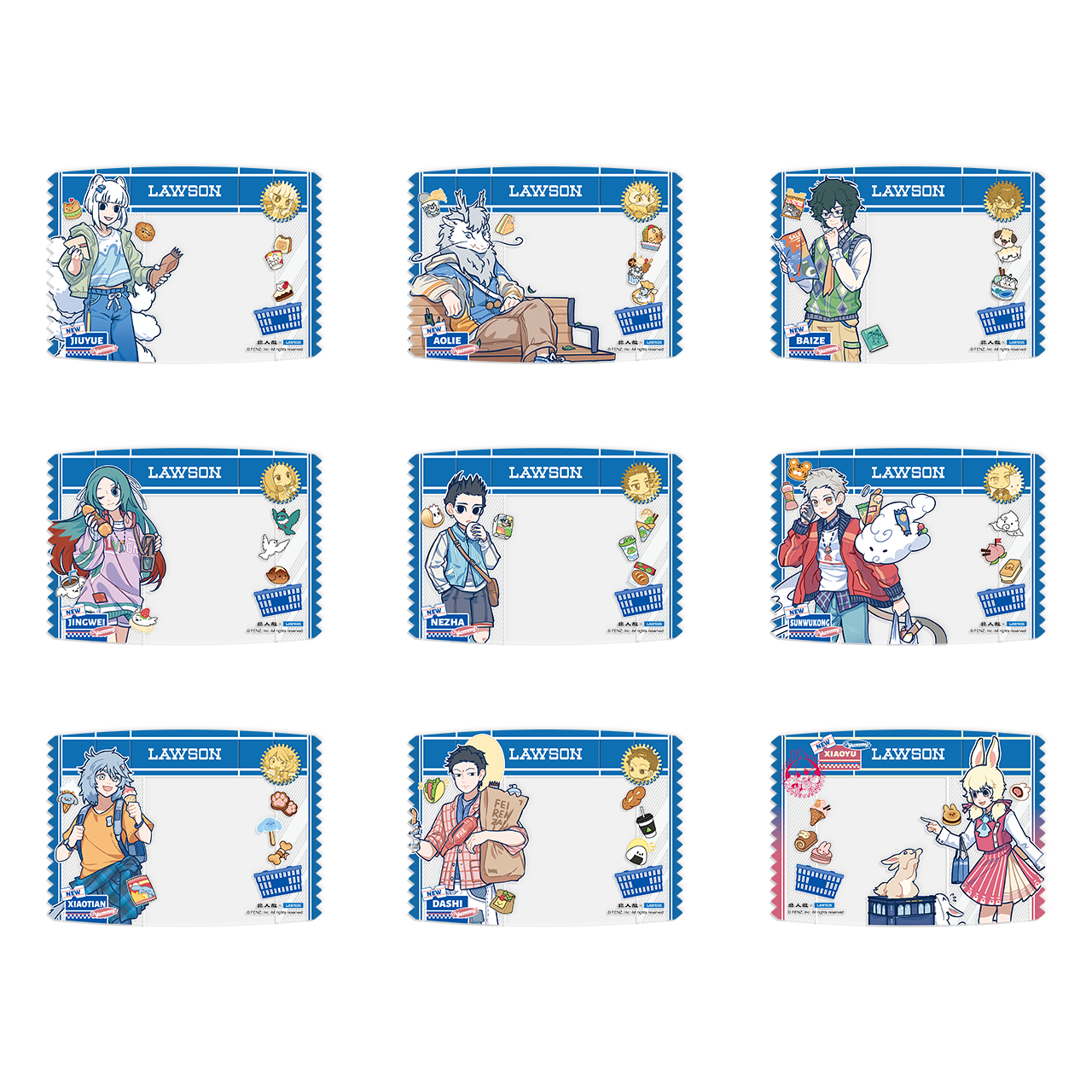 Lawson Non-Human × Lawson Time Shop Acrylic Transparent Card Blind Box (Single Illustration)