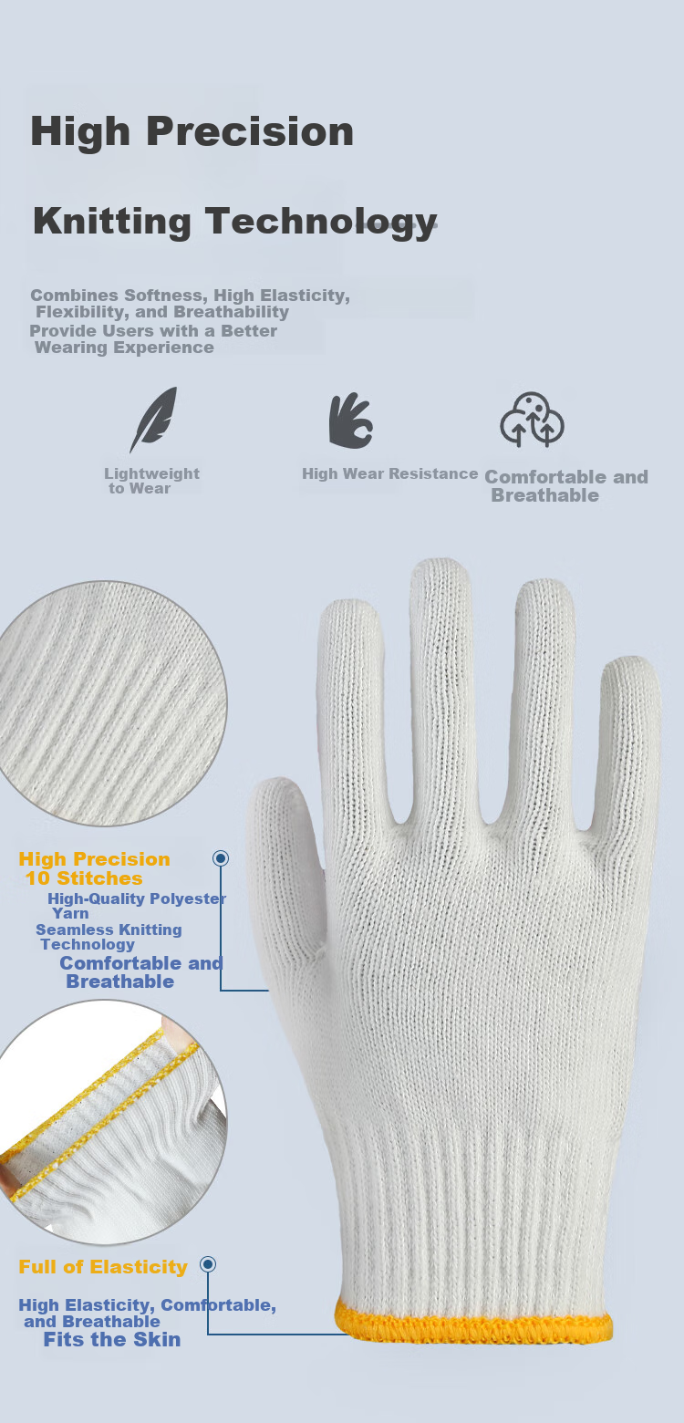 Xinyuechanghui Safety Gloves, Thickened Nylon Gloves, Non-Slip Wear-Resistant Yarn Gloves, Construction Site Work Protection White Gloves B11421, Jingcang Express Delivery | 640 High-Quality Nylon 24 Pairs 4