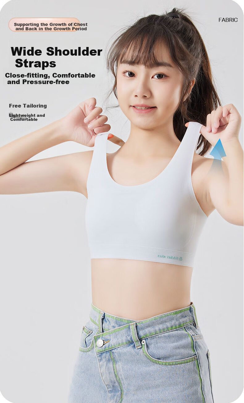 LangSha Seamless Girls' Underwear for Puberty Stage Two (Ages 10-14), Girls' Training Bra for Middle School And Elementary Students 6