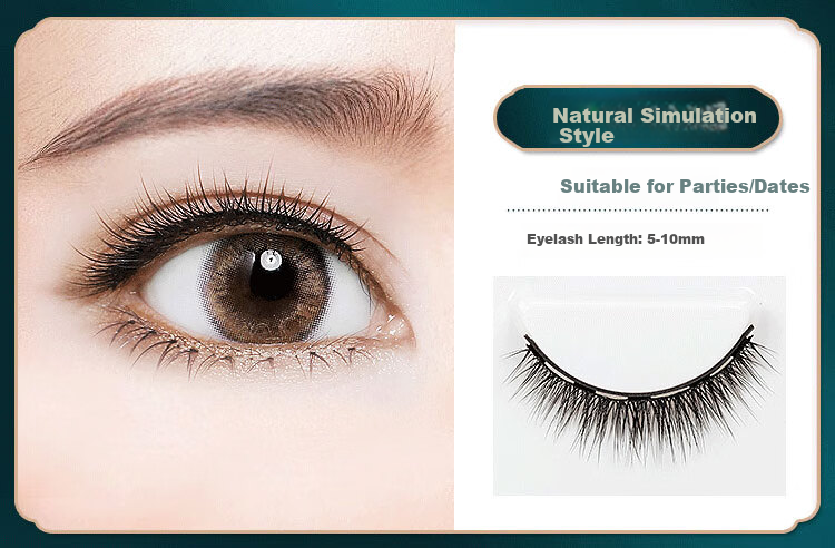 Jianyingshu Magnetic Self-Adhesive False Eyelashes, 3 Pairs Set (Daily Style), No Glue Required, Reusable Magnetic Eyelashes 2