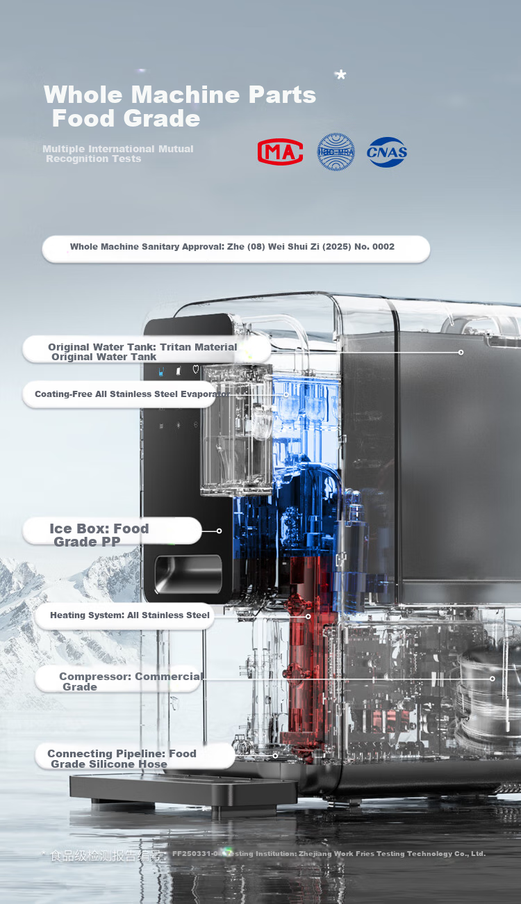 Unities Uwater M5 Ice Cube Countertop Water Dispenser, Instant Heating Home Use Bottle Warmer, Material Direct Drinking Machine, Ice Maker, Pipeline Machine, Water Dispenser, Deep Space Gray 24