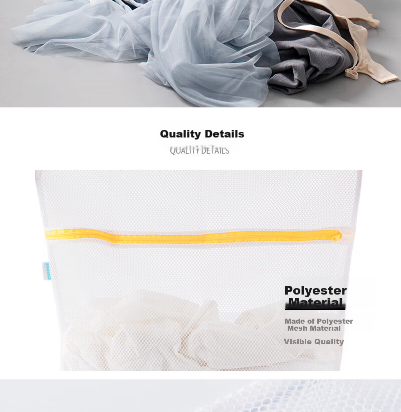 CHAHUA Laundry Bags, Underwear Washing Bags, Bra Cleaning Mesh Bags, 50*60cm, Pack of 3, Anti-Tangling And Wear-Resistant 7
