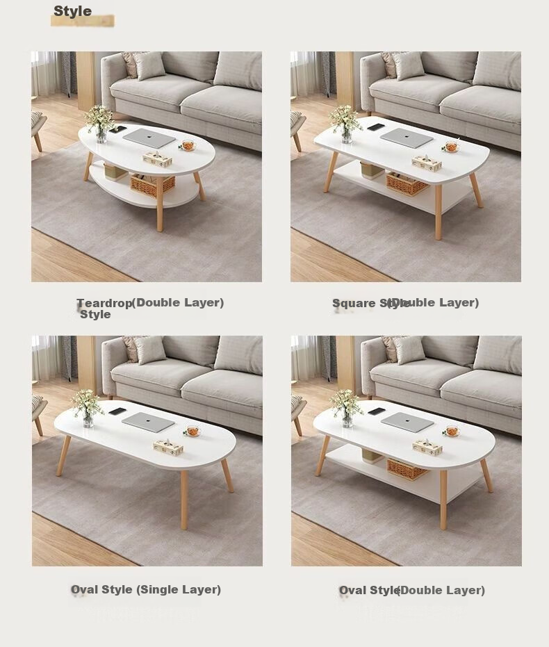 FENJIEXIAN Coffee Table, Living Room Small Tea Table for Small Apartments, Simple Tea Table, Double-Layer Tea Stand, Balcony Small Table 10