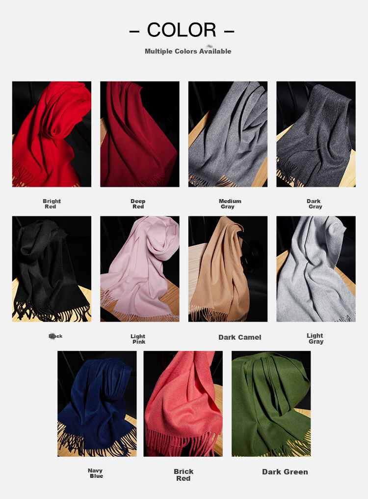Hengyuanxiang Wool Red Scarf for Women And Men, Zodiac Year Gift for Mom, Mother's Day Present, Corporate Annual Meeting Scarf Customizatio 7