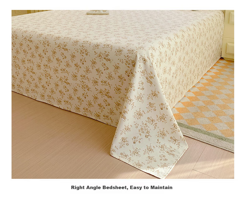 Hodo A-Type Pure Cotton Coarse Linen Bed Sheet, Single Piece, 100% Cotton Bed Cover, Thickened, for Single Or Double Bed, 230*245cm, Playful Desig 18