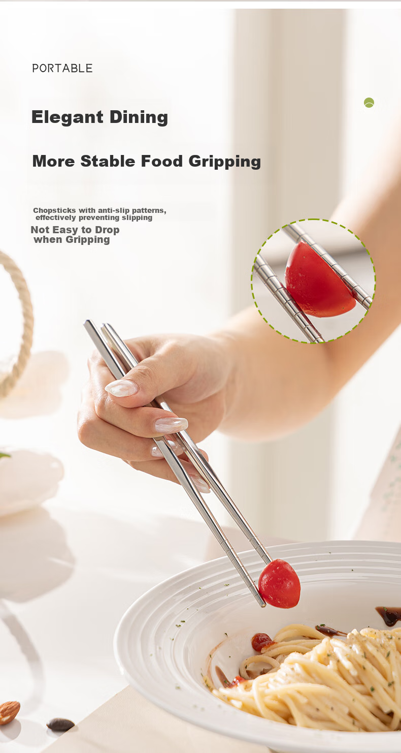 Guangyi Food-Grade 304 Stainless Steel Portable Cutlery Set with Chopsticks, Personal Use for Students And Adults, Including Chopsticks, Spoon, Fork, And Box GY7358 5
