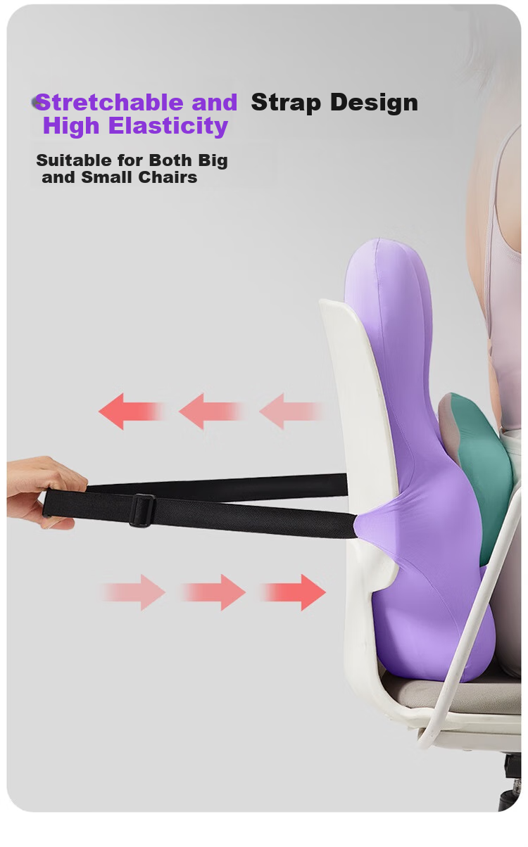 SITGOOD Lumbar Support Cushion, Office Back Pillow, STG Seat Pad, Long-Sitting Waist Protector, Mid-Autumn Festival Gift, Purple 14