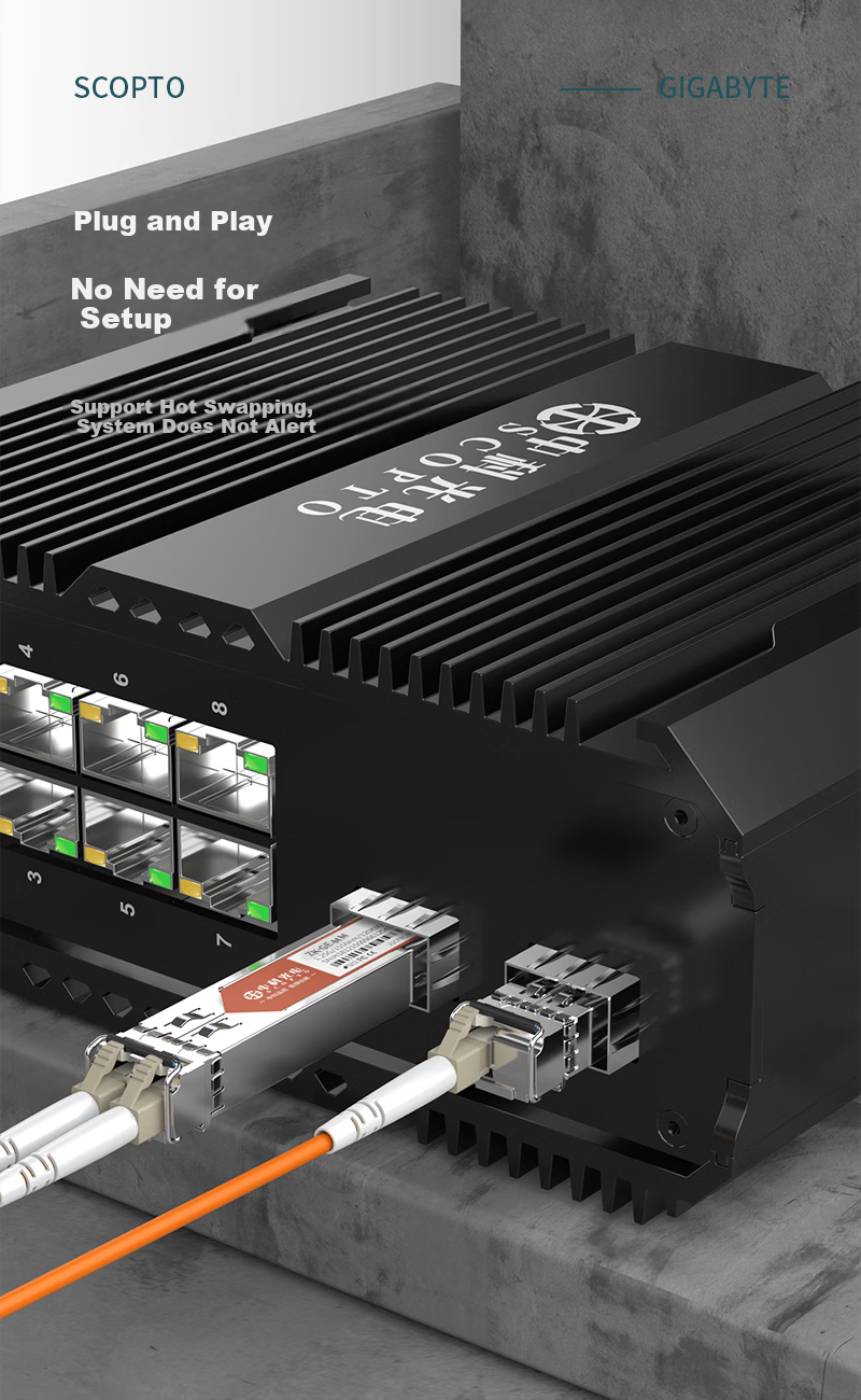 Zhongkeguangdian SC Optical Module, SFP Optical Module, 1.25G Gigabit Single-Mode Optical Module, Single-Mode Single-Fiber, 1310nm/1550nm, 3KM, SC Port One Pair ZK-GE 4