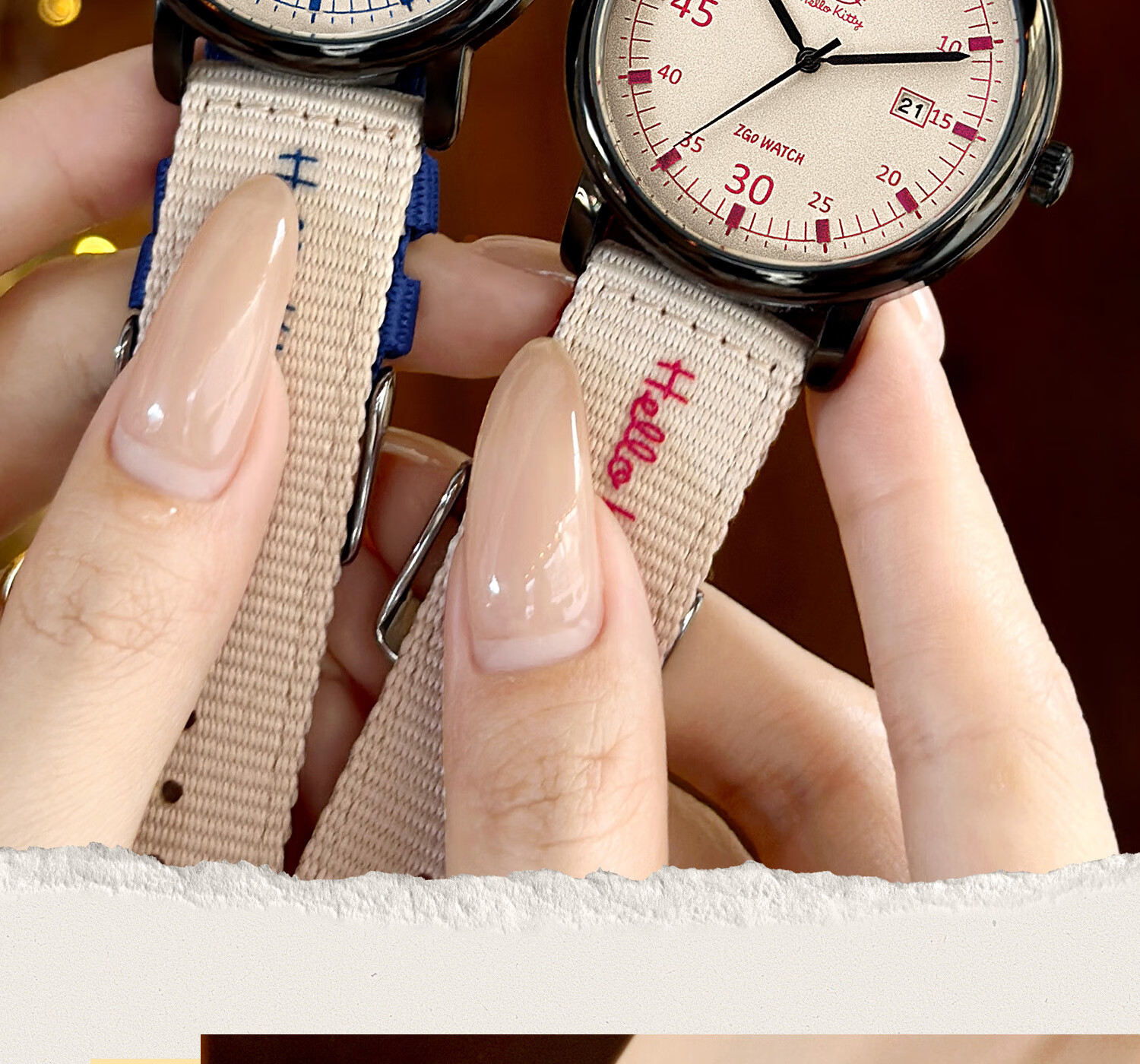 Hello Kitty Watch for Female Students, Specialized for Middle School And High School Exams, Retro Canvas Strap Quartz Watch, Sanrio Birthday Gift 15