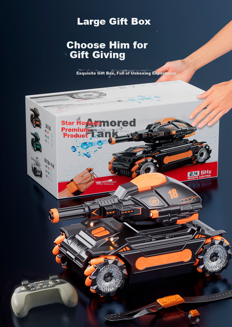 Xingyayoupin Children's Toy, Remote Control Car Tank Water Bomb Vehicle, Four-Wheel Drive Stunt Racing Car, Birthday Gift for Boys Aged 3-6 13