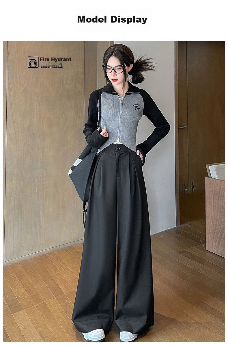 LangSha American-Style Wide-Leg Pants for Women, 2026 Spring/summer, High-Waisted Slimming Trousers, Suit Pants Style, Casual Pants for Wome 12