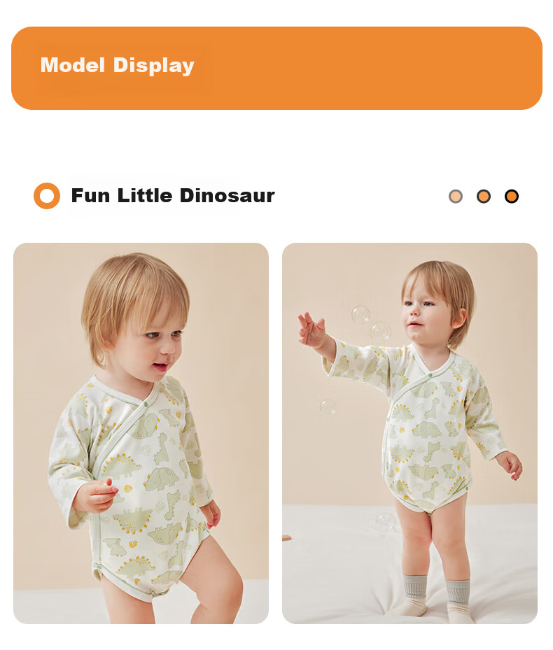Beitaisi Baby Clothes, Spring And Summer Long-Sleeve Bodysuit, Newborn Infant Belly Protection Clothing, Small Age Pure Cotton Onesie 34