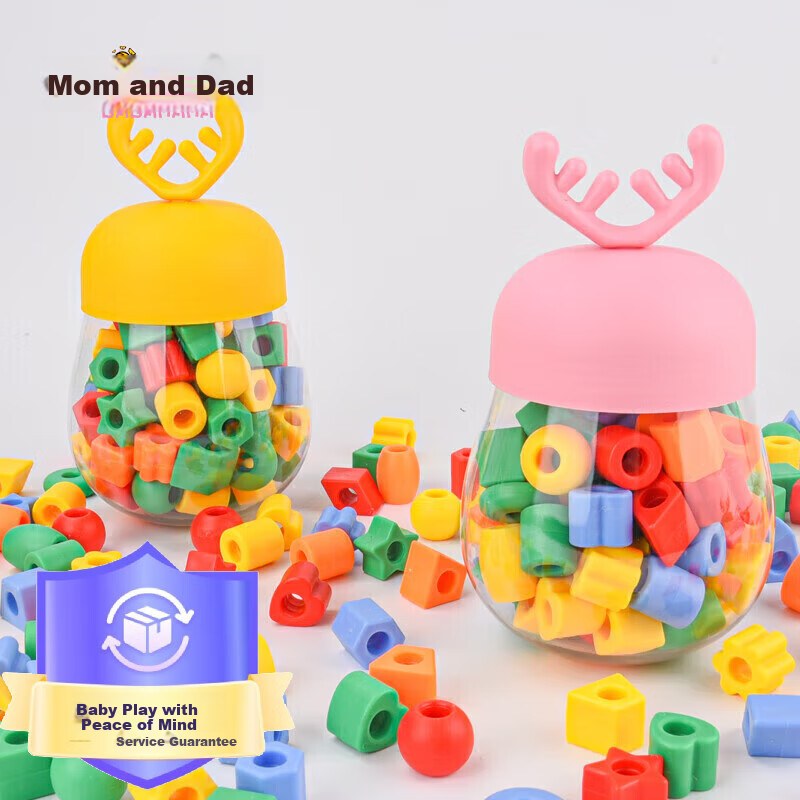 Babamama Beading Toy, Building Blocks with String, Children's Toy for Boys And Girls, Birthday And New Year Gift