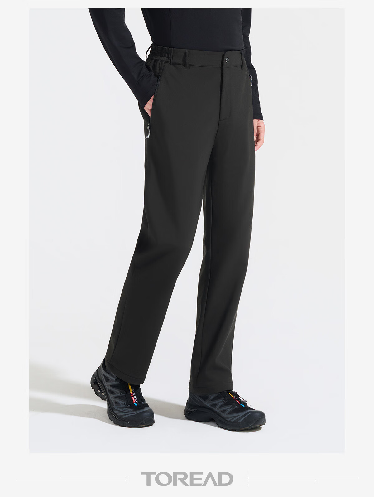 TOREAD Men's Softshell Pants Autumn Winter 2025 Outdoor Windproof Breathable Fleece Lined Thermal Hiking Trousers TAMMCN91861 3