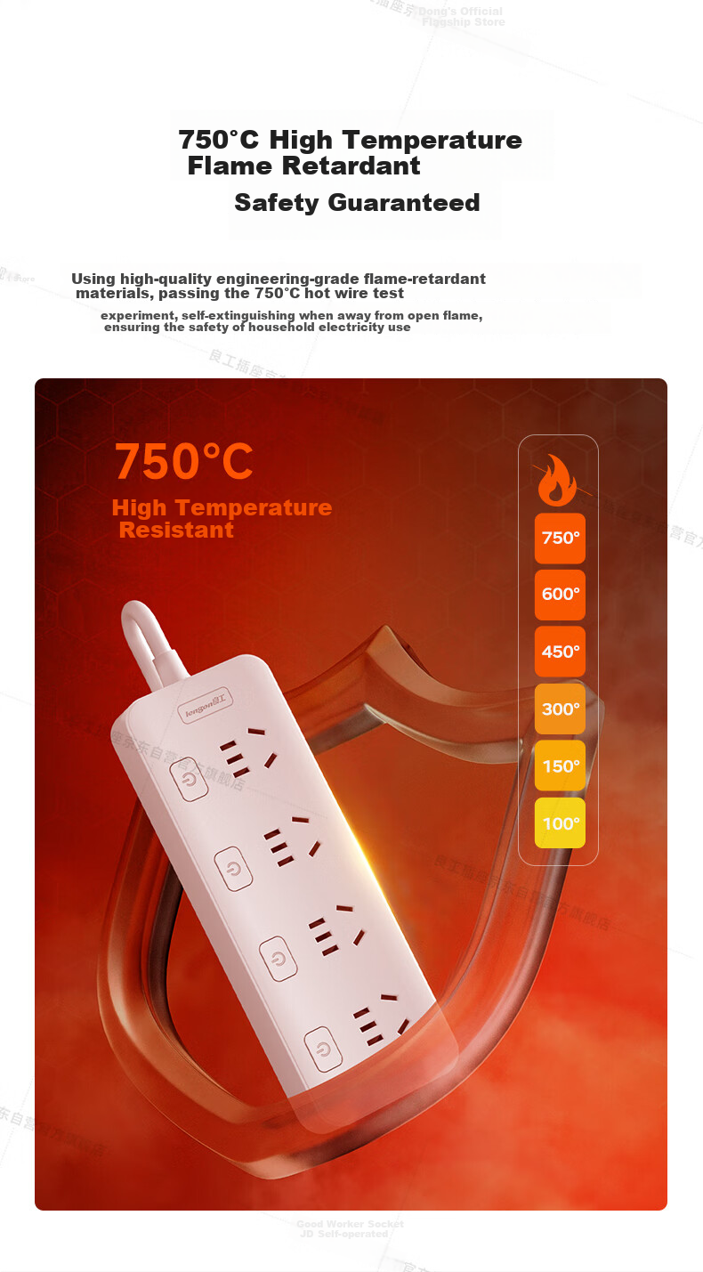 Lengon Two-Prong Power Strip with Two Outlets, Master Switch 6-Slot Socket/power Strip/extension Cord/minimal Portable Plug for Student Dormitory And Home Use N160-0.4 Meters 7