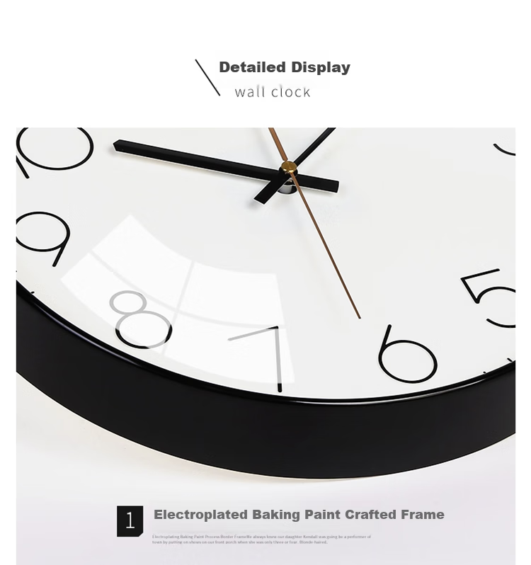 Telesonic Wall Clock, Living Room And Bedroom Quartz Clock, Modern Minimalist Creative Design, No Drilling Required, Fashionable 3D Clock, Round Wall Clock, 35cm 5