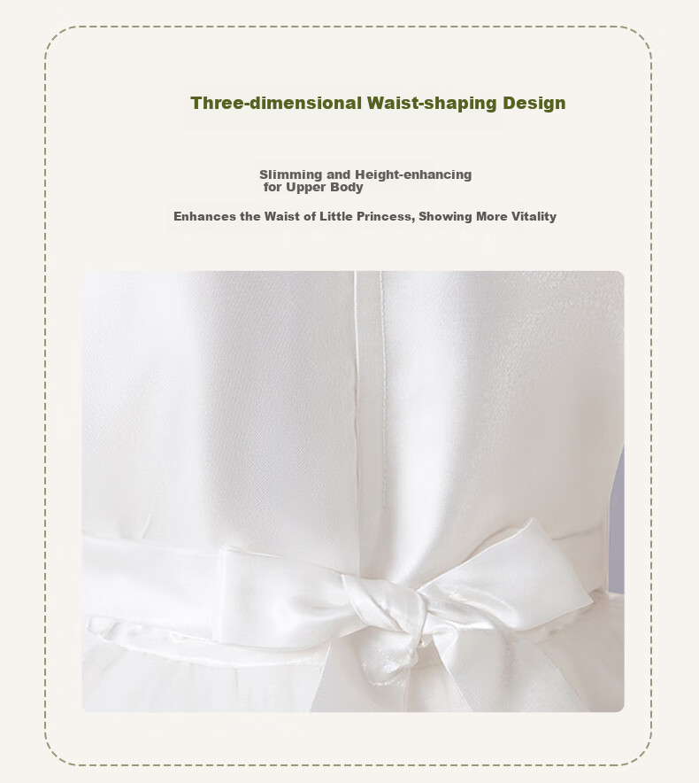 Luomeng Graduation Performance Host Dress, Girls' Graduation White Princess Dress, Birthday Flower Girl Piano, White, Size 160 9
