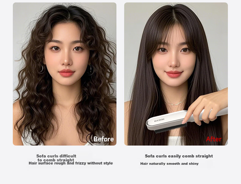 Jindao Hair Straightener with Clip, Inner Curling Iron, Flat Iron for High Crown, Frizz Control And Volume Styling, 30s Quick Heating, Constant Temperature Hair Protection KD380 White Portable National Day Gift Birthday Present 7