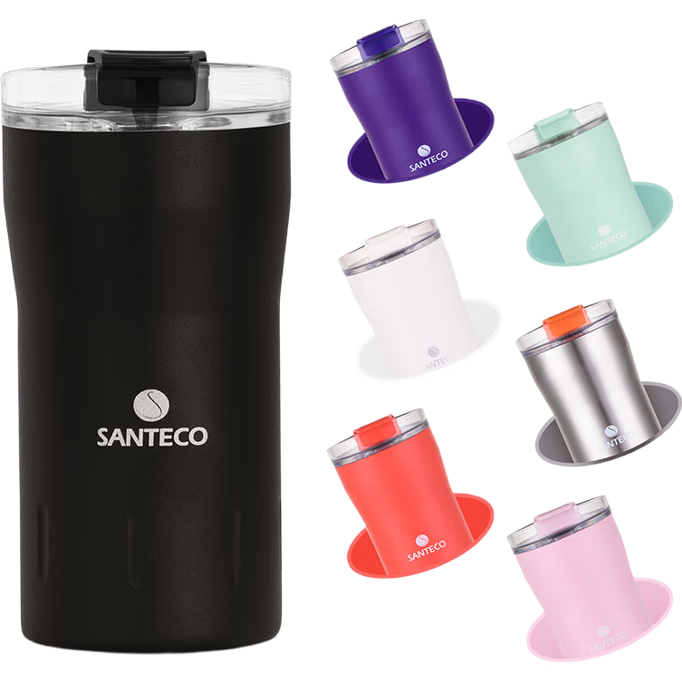 SANTECO Insulated Water Bottle, Stylish Student Coffee Mug, Portable Long-Lasting Thermos Cup, Cola Cup, Aurora Purple