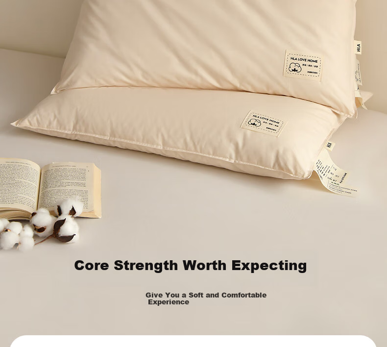 HLA A-Class 100% Xinjiang Cotton Three-Protection Pillow Core 7A Antibacterial Oil-Resistant Fiber Neck Support Pillow for Dormitory 2