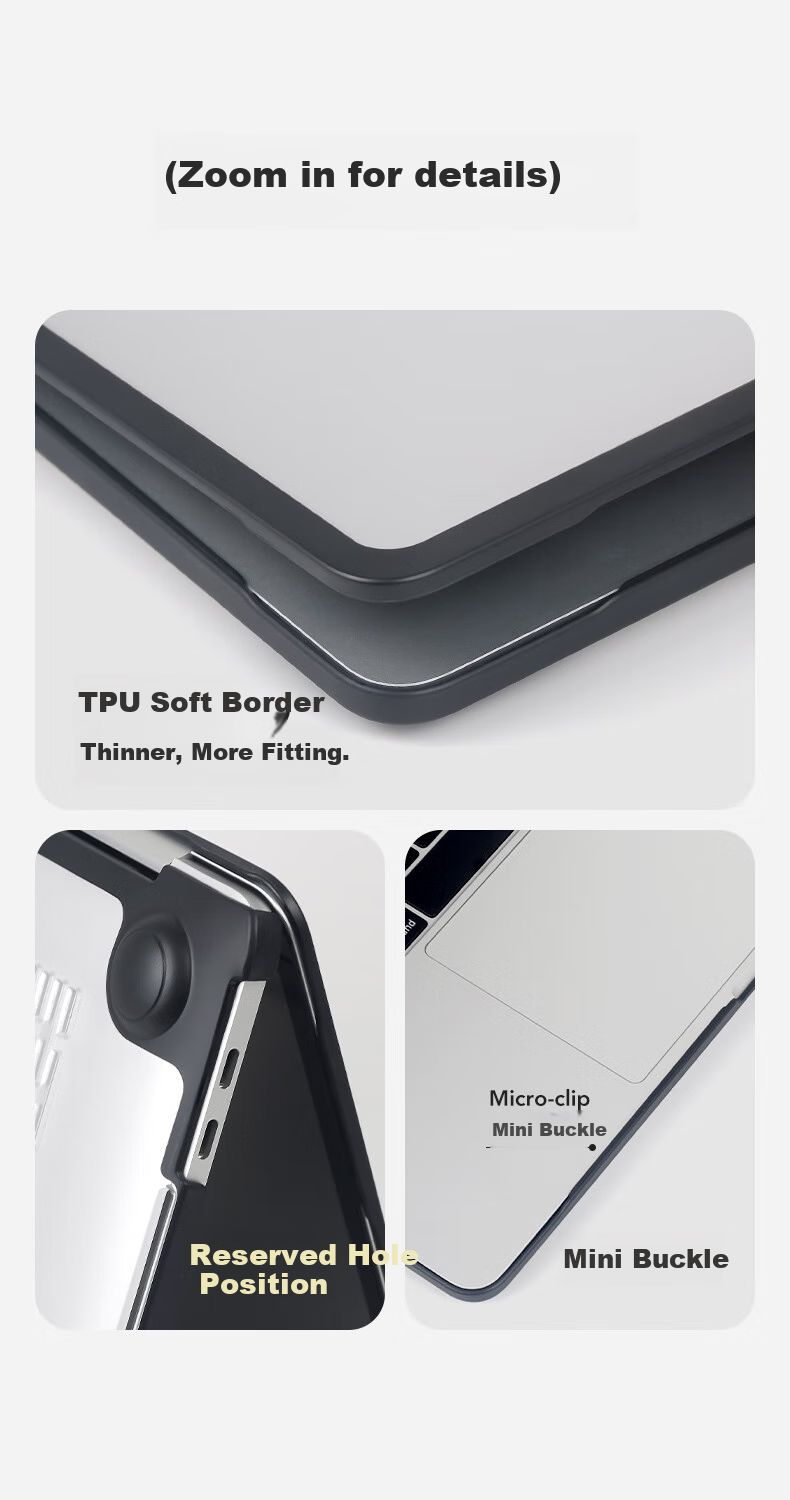 DiyiGongfang Compatible with Apple Laptop Protective Case for Macbook Pro 13/13.3, M1/M2 Accessory Shell, Ultra-Thin Protective Cover, Silicone Upgraded TPU Soft Edge Outer Case 8