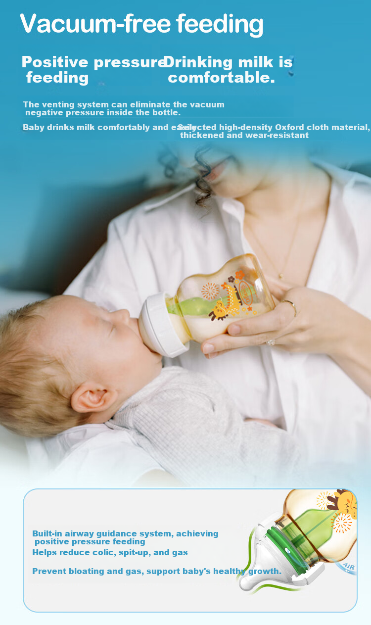 Bulangboshi PPSU Baby Bottle for 6-9 Months, Weaning, Anti-Colic, Wide Neck Design, Shatterproof, 270ml, Jinlong 8