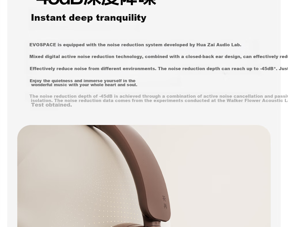 Manbuzhehuazai Evo Space Over-Ear Active Noise Cancelling Bluetooth Headphones, Bluetooth 5.4, Earth Brown, Dual Gold Certification, 93-Hour Battery Life, Compatible with Apple, Huawei, Xiaomi 17