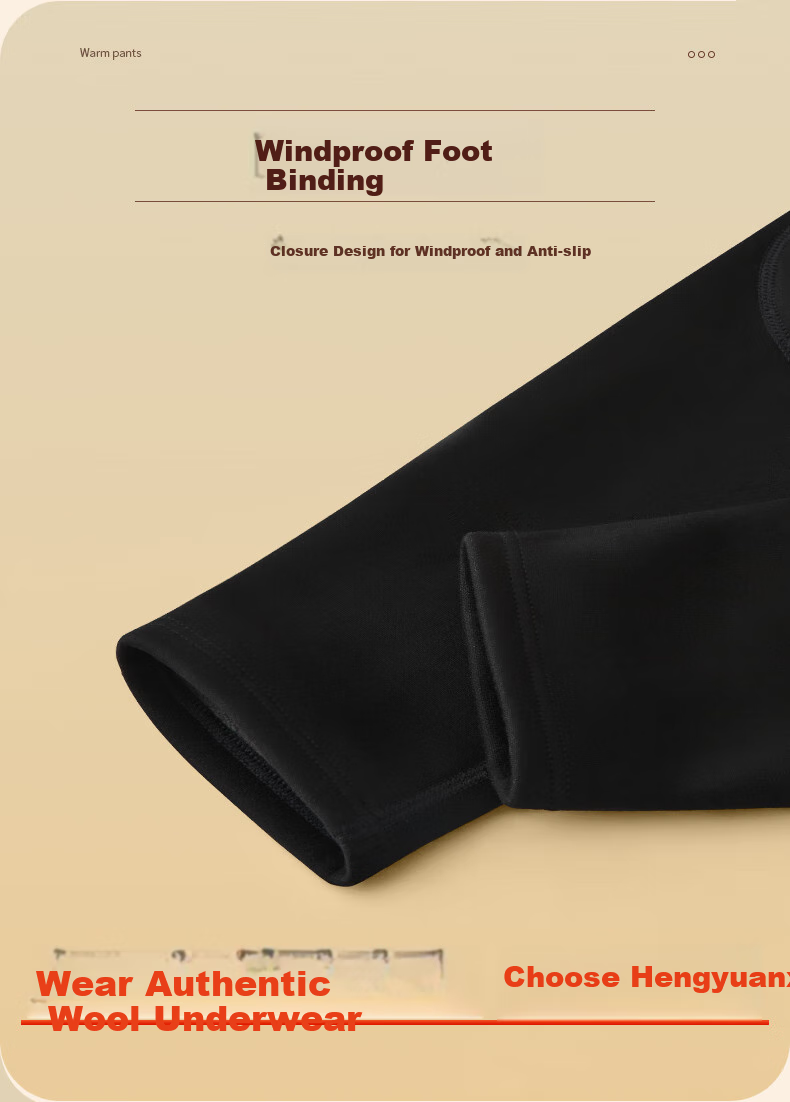 Hengyuanxiang [Winter Bestseller] Thermal Underwear for Men And Women, Wool-Lined Fleece-Lined Thickened Knee And Waist Protection Winter Cold-Resistant Base Layer Cotton Pants 18