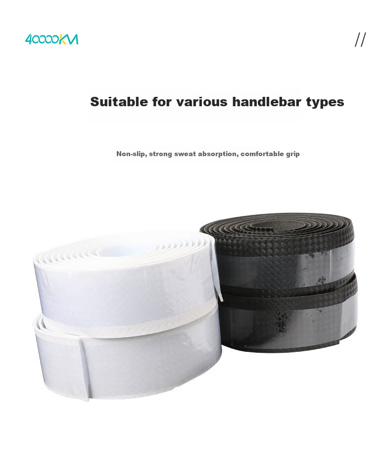 Siwangongli Road Bike Handlebar Tape with Straps, Anti-Slip Carbon Fiber Pattern Handlebar Tape, Wear-Resistant Anti-Slip Cycling Equipment 2