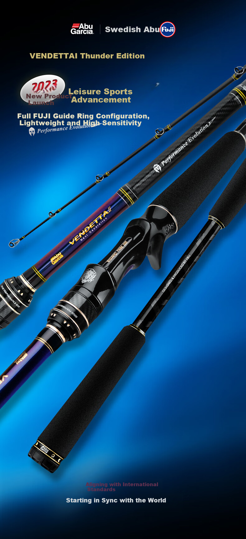 ABU GARCIA Second Generation Thunder Rod Heavy Action Black Lure Rod, 2.29 Meters [Single Rod], Gun Handle, XXH Actio 1