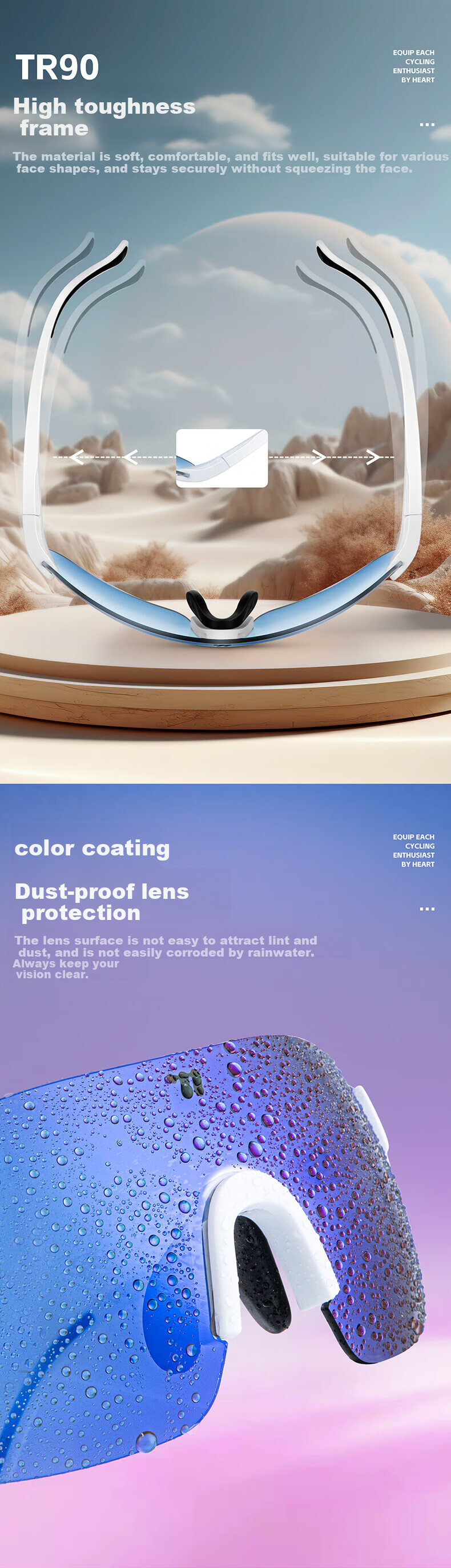 WestBiking Windproof And UV-Resistant Lightweight Cycling Glasses, Transparent Photochromic - Black Frame 8