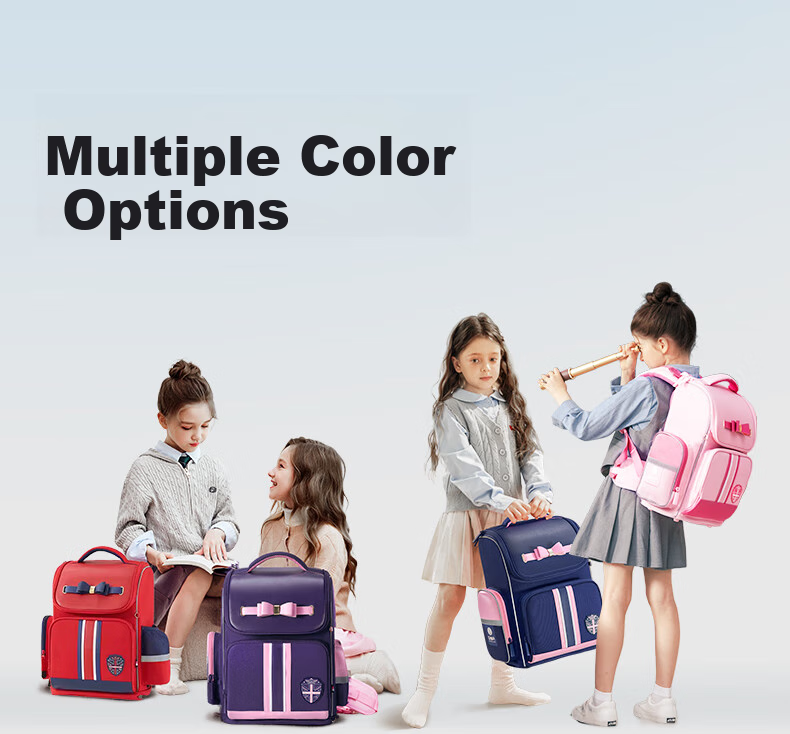 Jianqiaoshu Schoolbag for Primary School Girls, Children Grades 1-4, Spine-Protecting, Load-Reducing, Stylish, Large-Capacity Backpack, Purple-Pink, Small Size 15