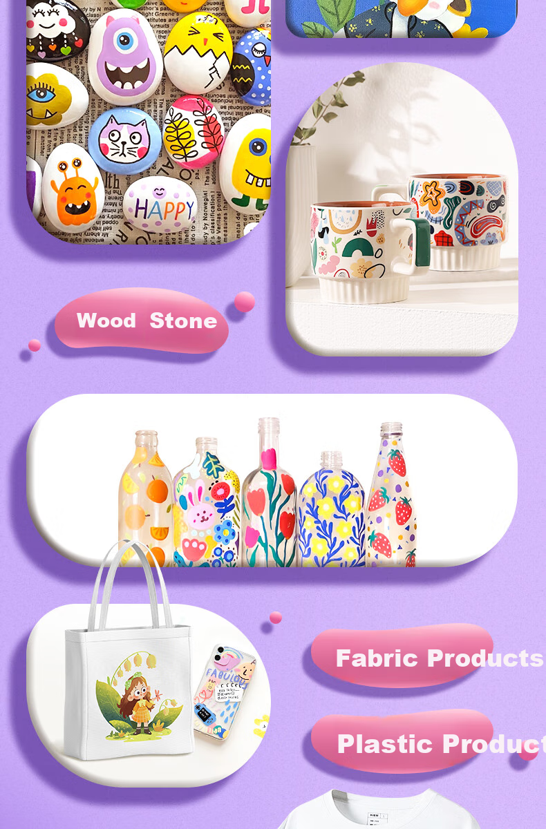 Mingyu 48-Color Acrylic Markers, Watercolor Pens, Elementary School Student Children's Drawing Tools, Art Student Special Washable Paintbrushes, Girls' Birthday Essential Gift, 48 Colors/purple Girls' Watercolor Pens 9