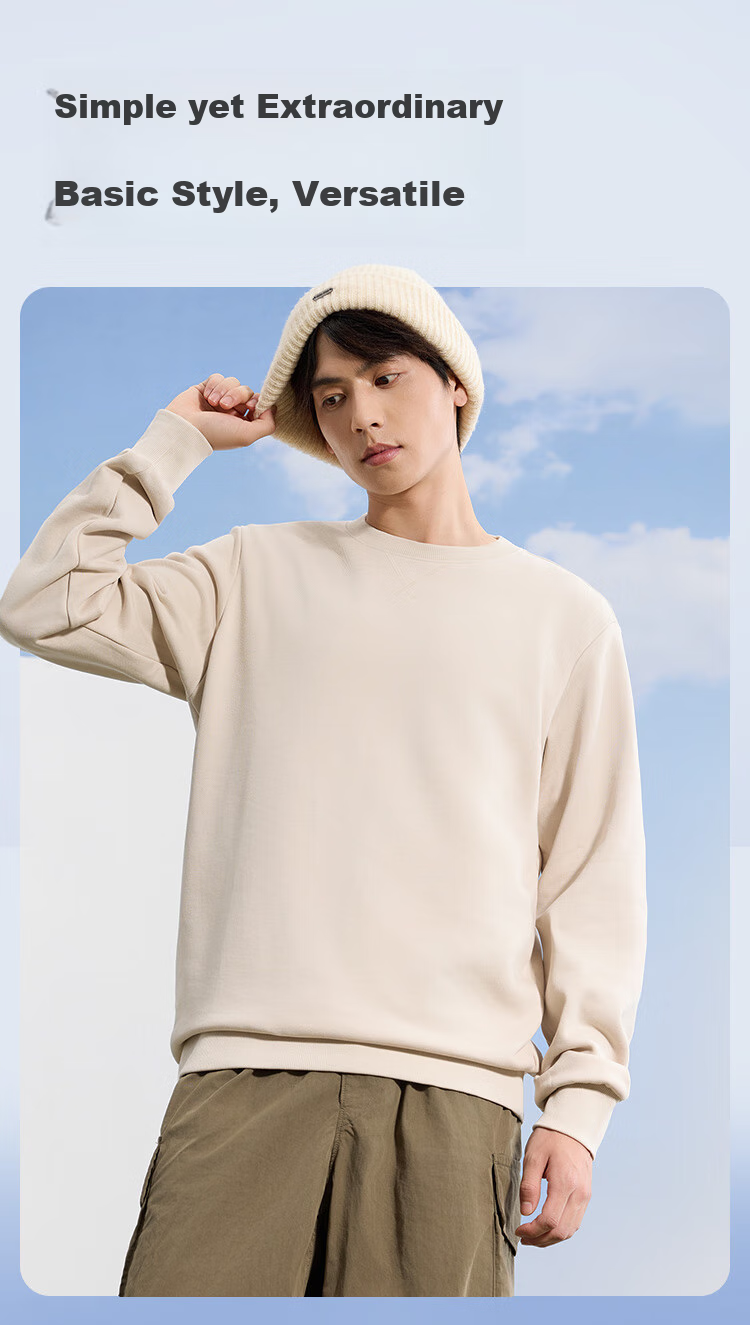 JD Original Pure Cotton Sweatshirt for Men, 2026 New Spring And Autumn Jacket, Men's Clothing, Base Layer T-Shirt, Navy Blue, 3XL 8