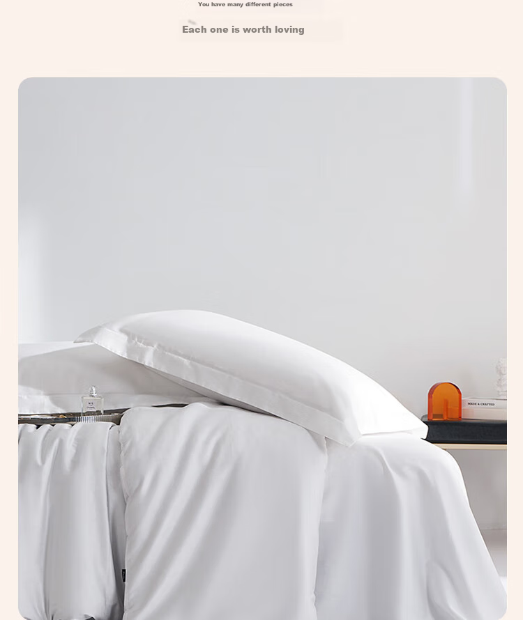 ZiiU White Hotel Three-Piece Set, Pure Cotton White Bed Sheet And Duvet Cover for Hotels And Guesthouses, White, for 1.2-Meter Bed 7