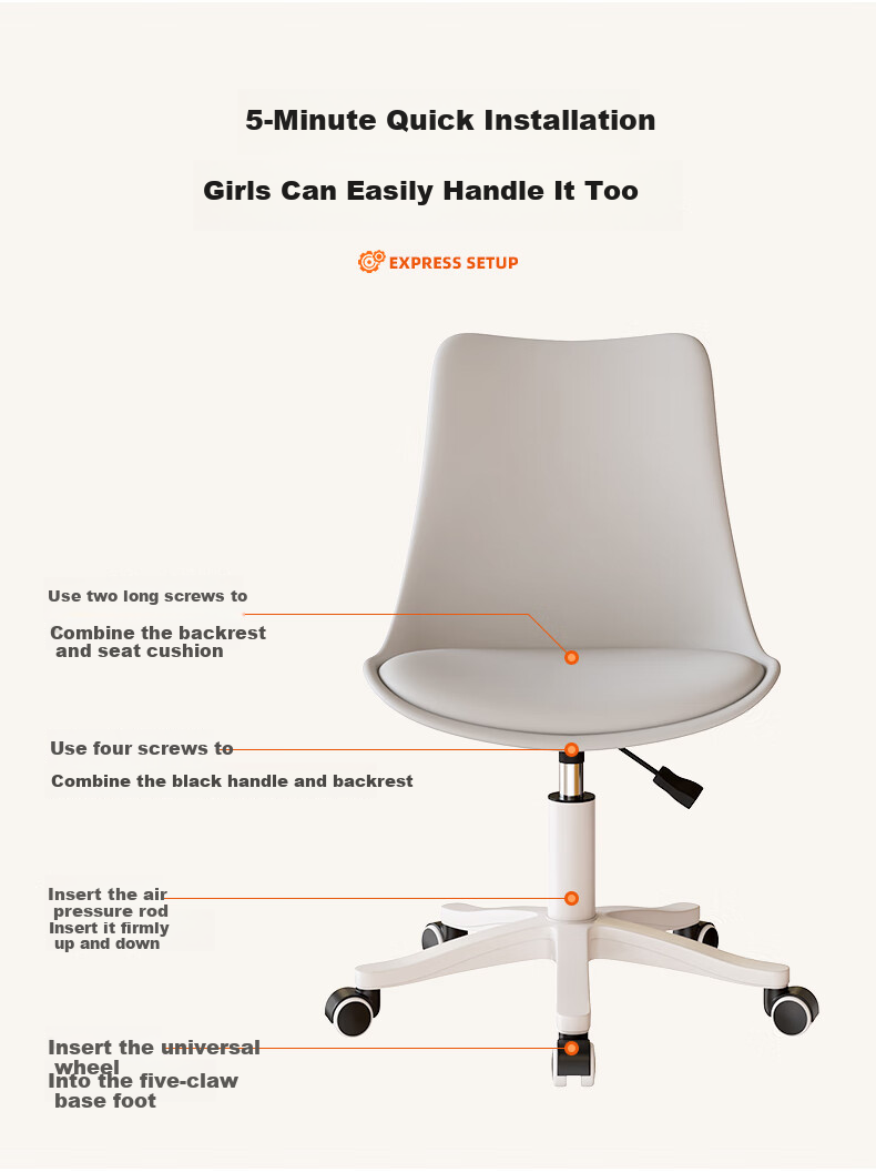 Muhanyue Computer Chair, Women's Makeup Chair, Gaming Chair, Sofa Chair, Study Chair, Seat Chair, Ergonomic Chair, Height Adjustable Swivel Chair 23