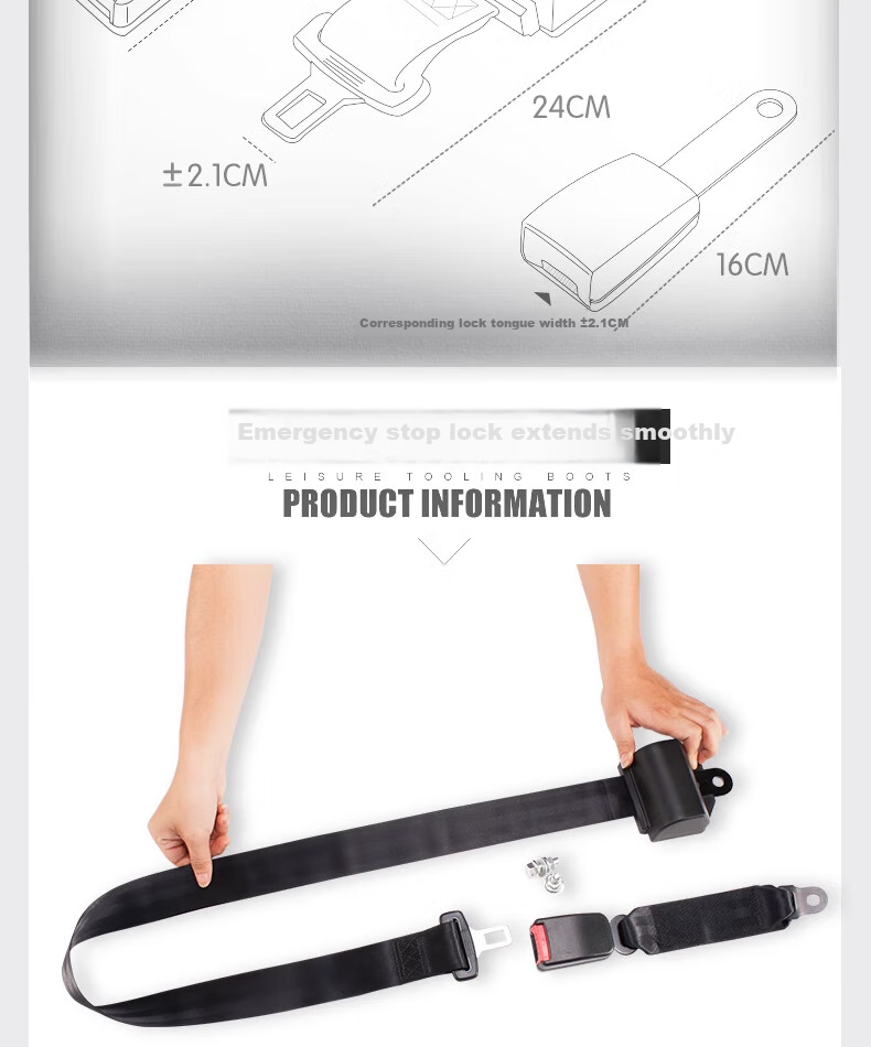 Ougude A068 Two-Point Safety Belt, Manual Two-Point Amusement Park Maintenance Safety Belt, Forklift Engineering Vehicle Emergency Brake Strap, B7 Simple Black 3