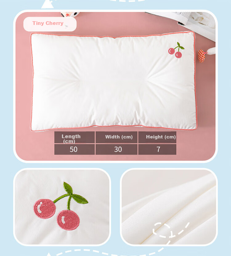 Dohia Pillow, All-Cotton Antibacterial Washable Children's Pure Cotton Comfortable Soft Pillow Core, Low Pillow Single Piece 60*40cm 20