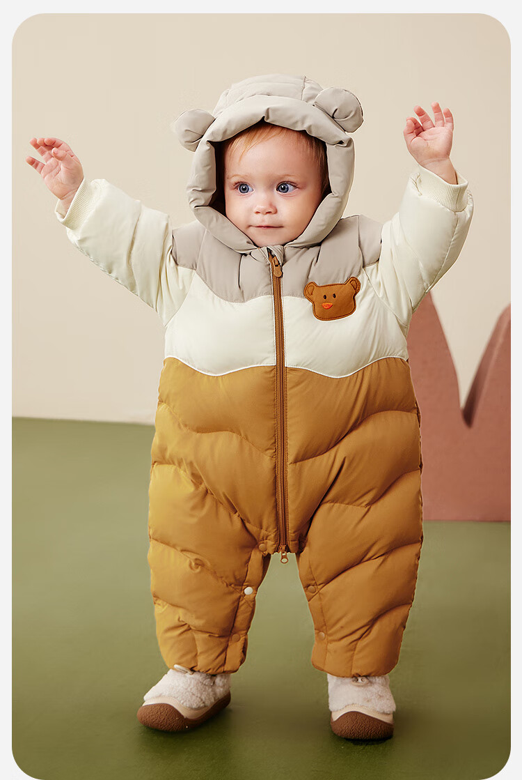 Minibala Unisex Kids Down Jumpsuit Baby Cute Romper 2025 Winter 7