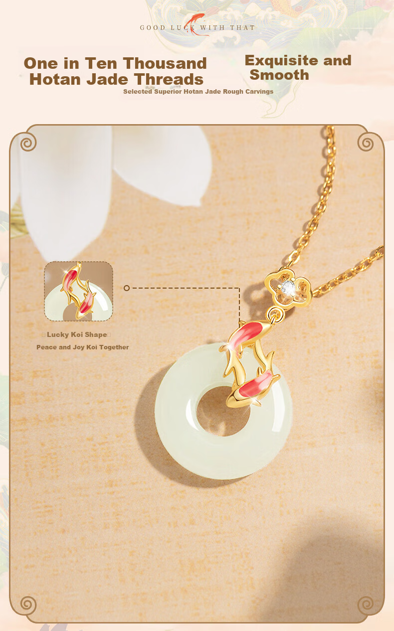 ALLOVE Pure Silver Necklace for Women, 2026 New Style Hetian Jade Peace Buckle Pendant, Collarbone Chain, Birthday Gift for Girlfriend Or Wife 5