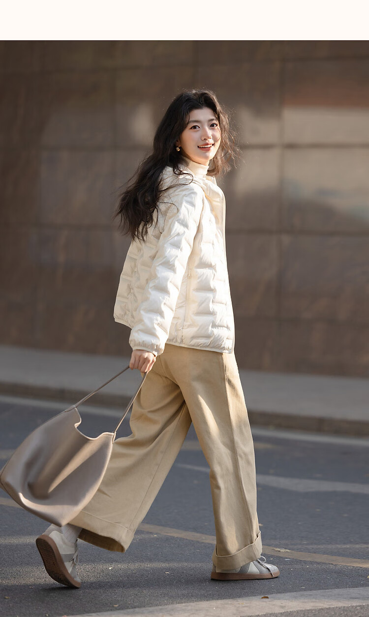 Demana [Milk Ball First Snow] Women's Winter High Warmth 90% Duck Down Quilted Tape Edge Down Jacket 18