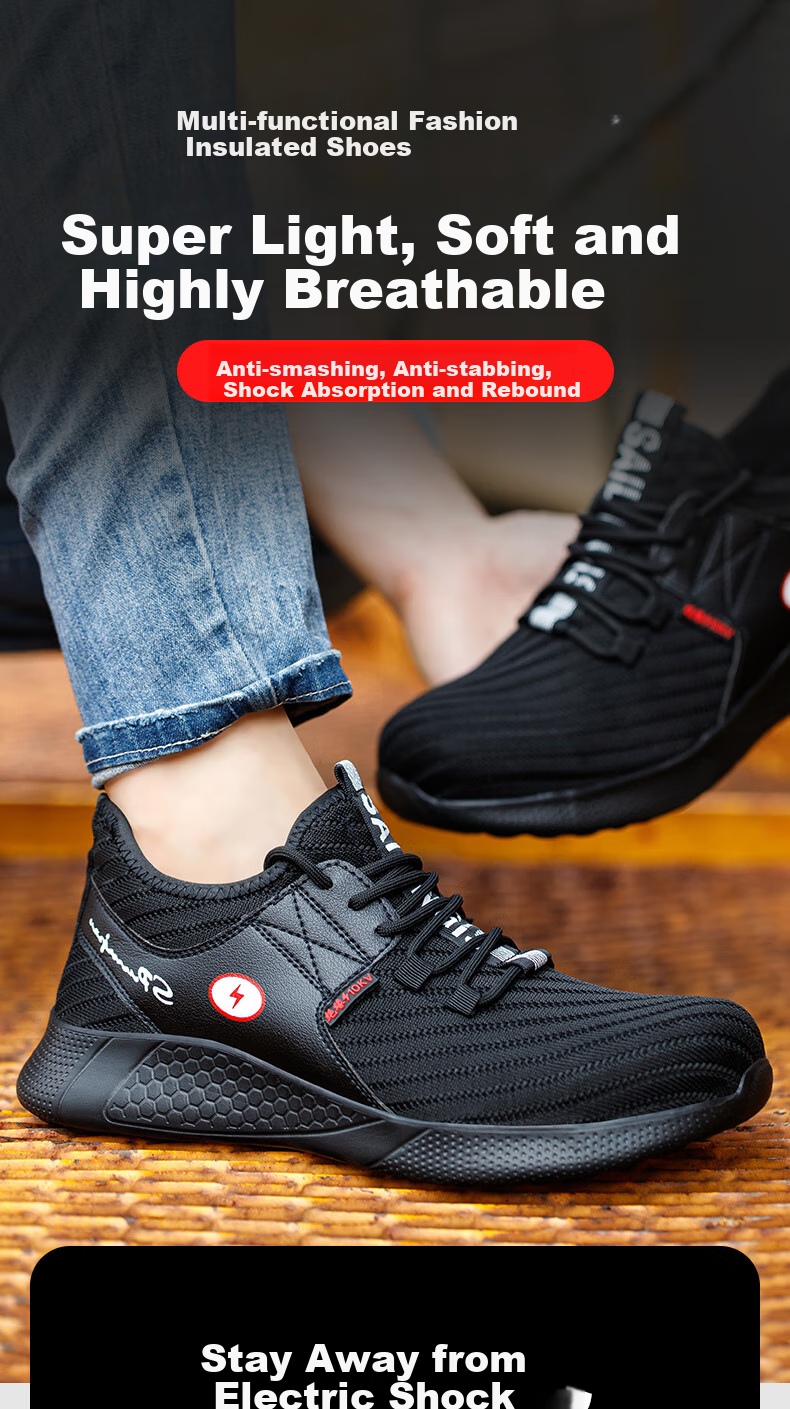 LAOGUANJIA Men's Safety Shoes, Electrician Insulated 10KV Protective Footwear, Comfortable Work Shoes, Wear-Resistant, Lightweight, Breathable Style 216 Size 40 1