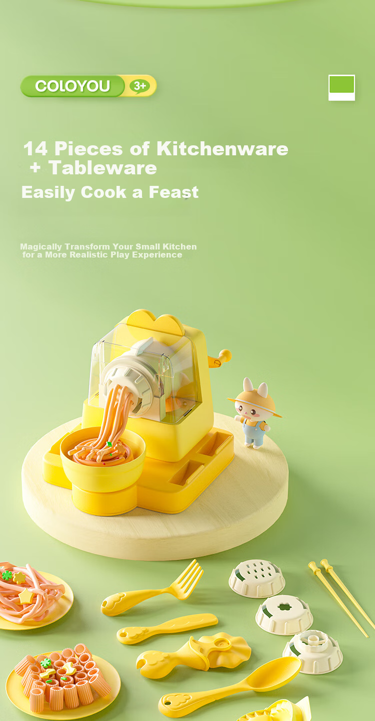 Coloyou Flour-Based Modeling Clay Children's Set, Non-Toxic Play Dough, Rubber Clay Molds, DIY Crafts Toy, Self-Operated, Not Ultra-Light Clay 12