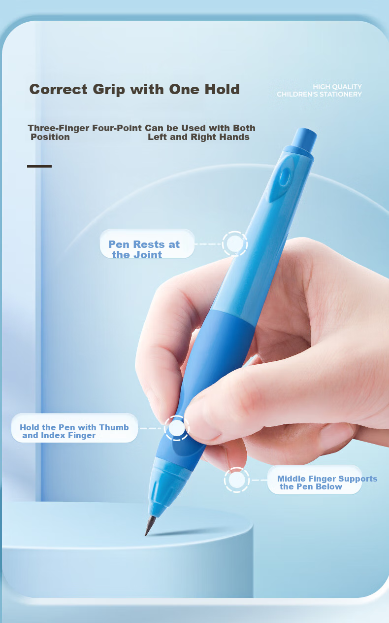 Enmi 2.0mm Ergonomic Mechanical Pencil, Smart Pink + 6 Refills, for First And Second Grade Elementary Students, Push-Button Design, High-Quality Perforated Pencils, for Kindergarten Use, HB Pencil Control Training, Back-To Essential Supplies 3